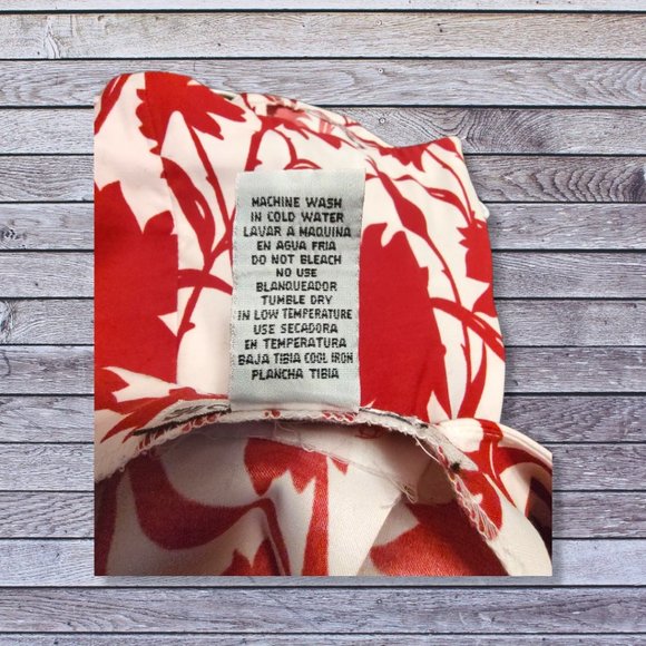 Dressbarn red & white sleeveless zippered blouse size 14, EUC - Picture 5 of 5